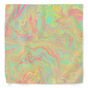 Red Green Yellow Liquid Swirl Pattern Bandana
