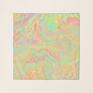 Red Green Yellow Liquid Swirl Pattern Scarf