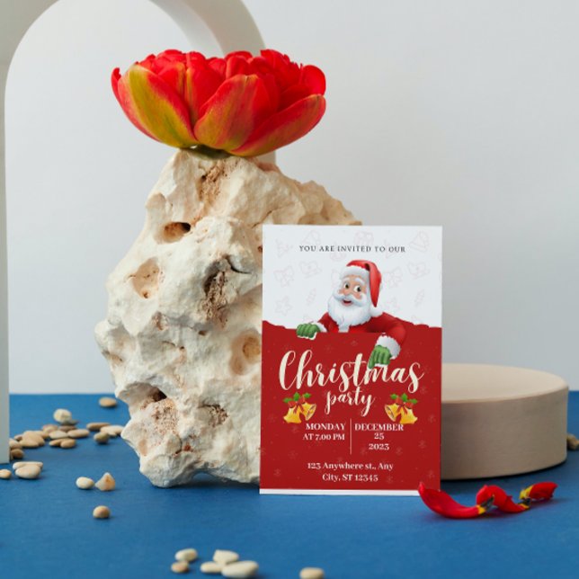 Red Green Yellow Modern Christmas Party Invitation (Creator Uploaded)