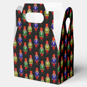 Red Green Yellow Nutcracker Tiled Pattern Favor Boxes