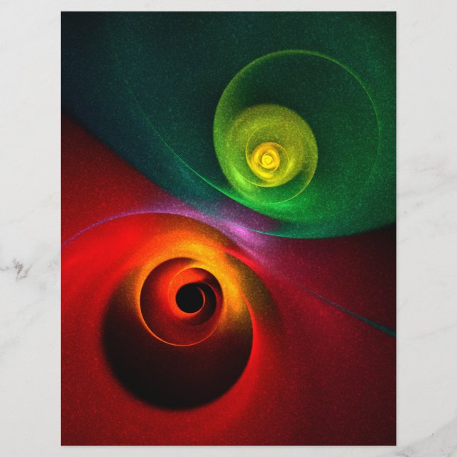Red Green Yin Yang Modern Abstract Art Pattern #20 (Front)