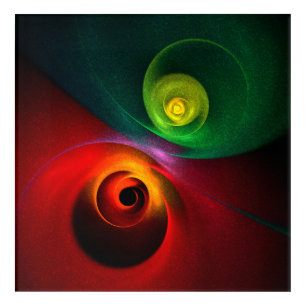 Red Green Yin Yang Modern Abstract Art Pattern #20