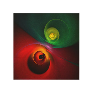 Red Green Yin Yang Modern Abstract Art Pattern #20