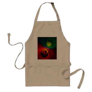Red Green Yin Yang Modern Abstract Art Pattern #20 Adult Apron