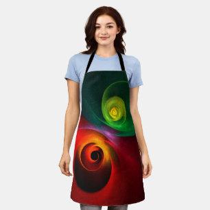 Red Green Yin Yang Modern Abstract Art Pattern #20 Apron