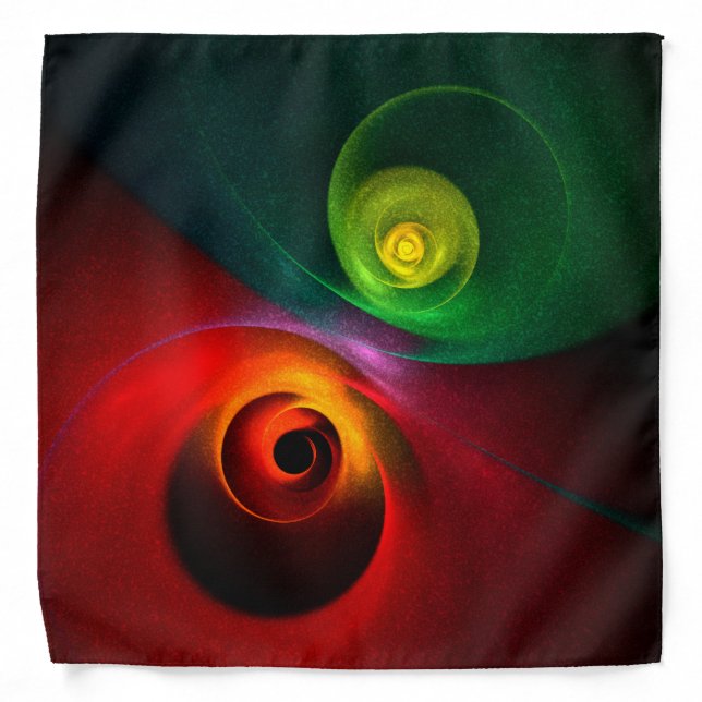 Red Green Yin Yang Modern Abstract Art Pattern #20 Bandana (Front)