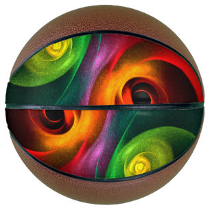 Red Green Yin Yang Modern Abstract Art Pattern #20 Basketball