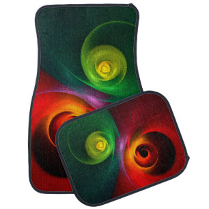 Red Green Yin Yang Modern Abstract Art Pattern #20 Car Floor Mat