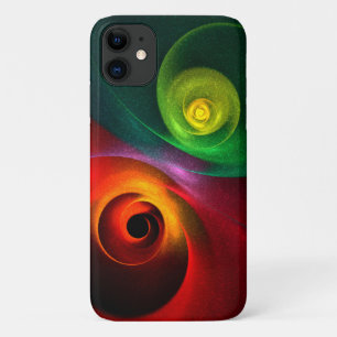 Red Green Yin Yang Modern Abstract Art Pattern #20 iPhone 11 Case