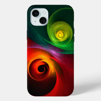 Red Green Yin Yang Modern Abstract Art Pattern #20 iPhone 15 Plus Case