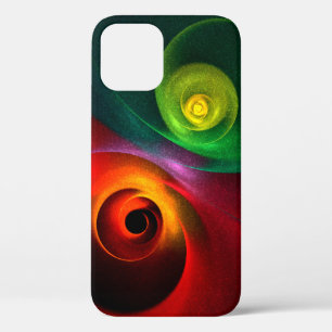 Red Green Yin Yang Modern Abstract Art Pattern #20 iPhone 12 Case