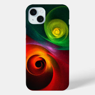 Red Green Yin Yang Modern Abstract Art Pattern #20 iPhone 15 Plus Case