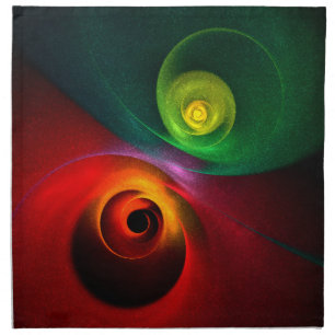 Red Green Yin Yang Modern Abstract Art Pattern #20 Cloth Napkin