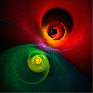 Red Green Yin Yang Modern Abstract Art Pattern #20 Cutout