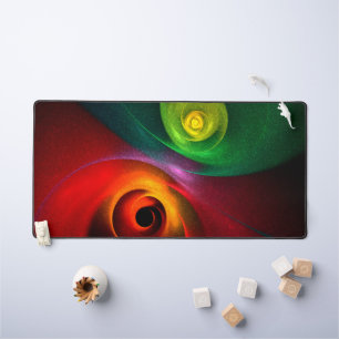 Red Green Yin Yang Modern Abstract Art Pattern #20 Desk Mat