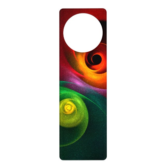 Red Green Yin Yang Modern Abstract Art Pattern #20 Door Hanger (Front)