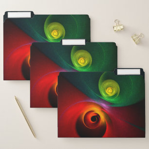 Red Green Yin Yang Modern Abstract Art Pattern #20 File Folder