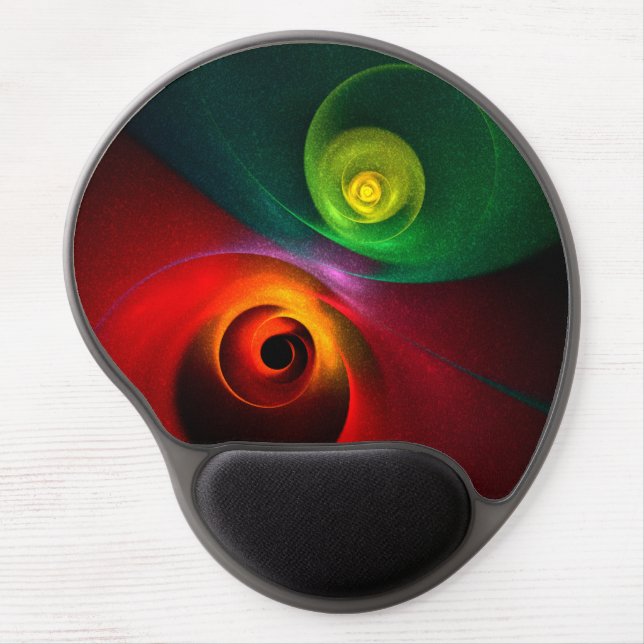 Red Green Yin Yang Modern Abstract Art Pattern #20 Gel Mouse Pad (Front)