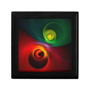 Red Green Yin Yang Modern Abstract Art Pattern #20 Gift Box