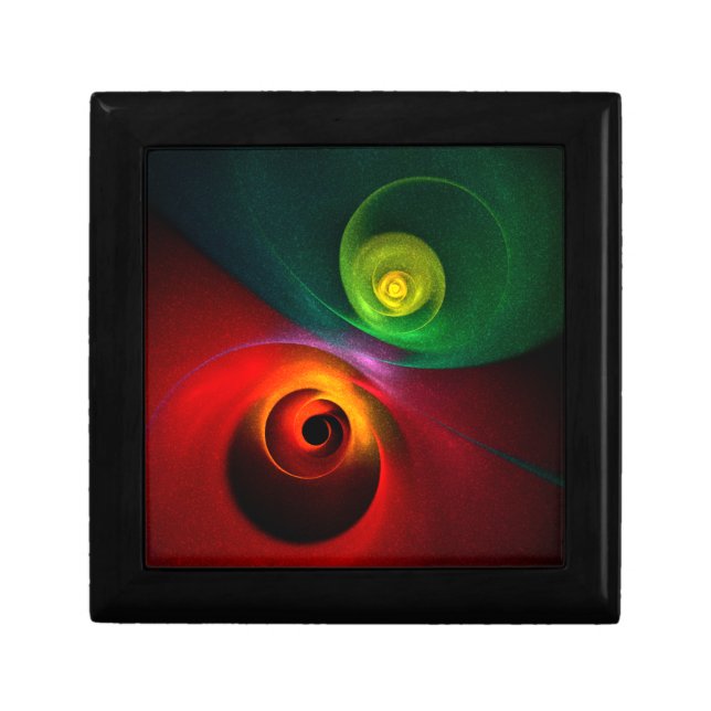 Red Green Yin Yang Modern Abstract Art Pattern #20 Gift Box (Front)