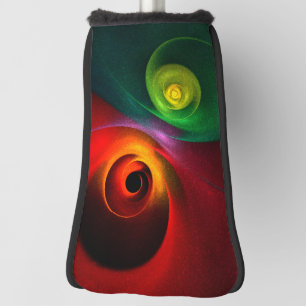 Red Green Yin Yang Modern Abstract Art Pattern #20 Golf Head Cover