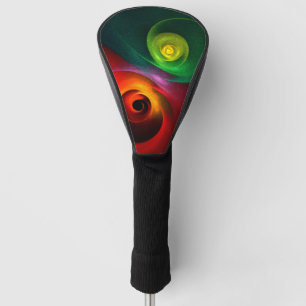 Red Green Yin Yang Modern Abstract Art Pattern #20 Golf Head Cover