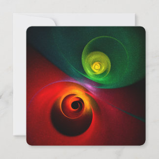 Red Green Yin Yang Modern Abstract Art Pattern #20 Invitation