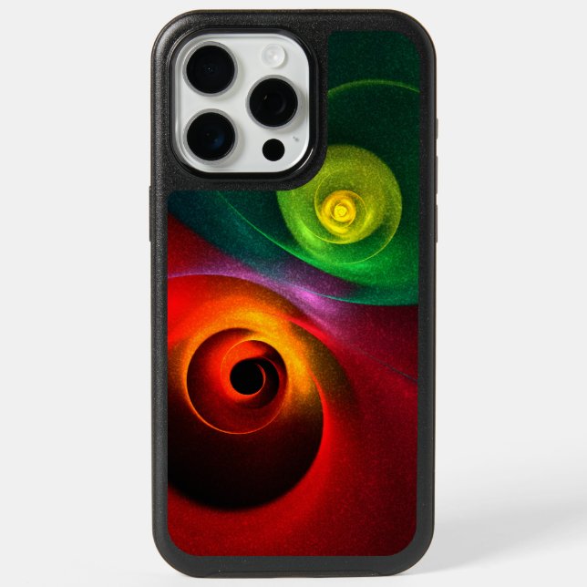 Red Green Yin Yang Modern Abstract Art Pattern #20 iPhone 15 Pro Max Case (Back)