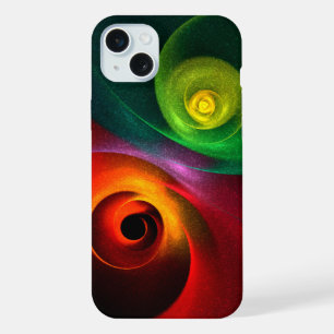 Red Green Yin Yang Modern Abstract Art Pattern #20 iPhone 15 Plus Case