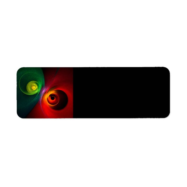 Red Green Yin Yang Modern Abstract Art Pattern #20 Label (Front)