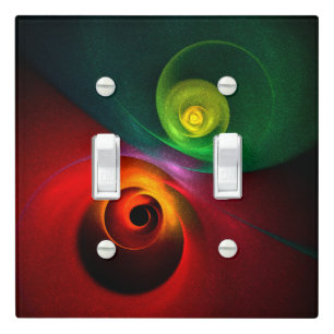 Red Green Yin Yang Modern Abstract Art Pattern #20 Light Switch Cover