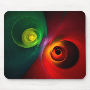 Red Green Yin Yang Modern Abstract Art Pattern #20 Mouse Pad