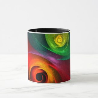 Red Green Yin Yang Modern Abstract Art Pattern #20