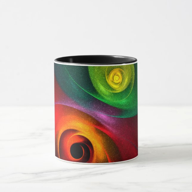 Red Green Yin Yang Modern Abstract Art Pattern #20 Mug (Center)