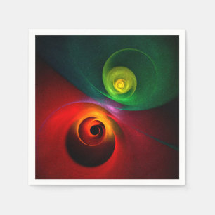Red Green Yin Yang Modern Abstract Art Pattern #20 Napkins