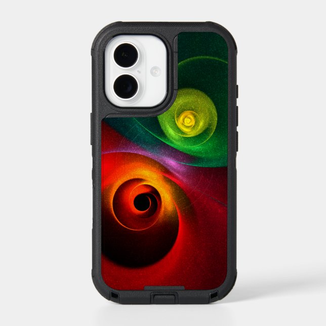 Red Green Yin Yang Modern Abstract Art Pattern #20 Otterbox iPhone Case (Back)