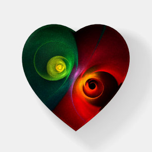 Red Green Yin Yang Modern Abstract Art Pattern #20 Paperweight