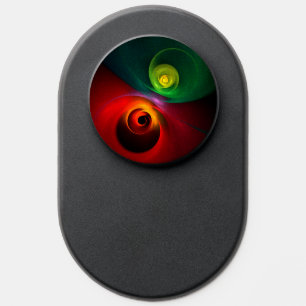 Red Green Yin Yang Modern Abstract Art Pattern #20 PopSocket