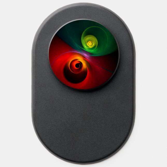 Red Green Yin Yang Modern Abstract Art Pattern #20 PopSocket (Popsocket)