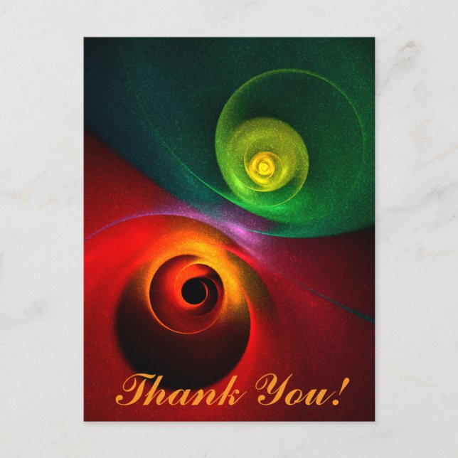 Red Green Yin Yang Modern Abstract Art Pattern #20 Postcard (Front)