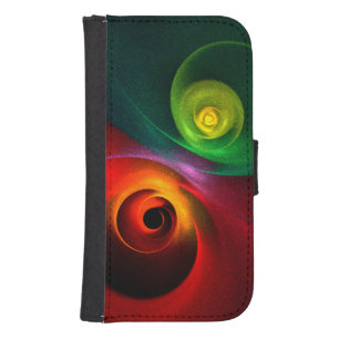 Red Green Yin Yang Modern Abstract Art Pattern #20 Galaxy S4 Wallet Case