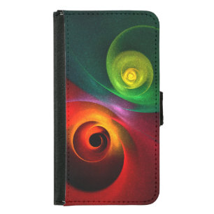 Red Green Yin Yang Modern Abstract Art Pattern #20 Samsung Galaxy S5 Wallet Case
