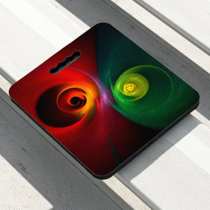 Red Green Yin Yang Modern Abstract Art Pattern #20 Seat Cushion