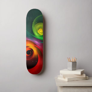 Red Green Yin Yang Modern Abstract Art Pattern #20 Skateboard