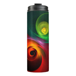 Red Green Yin Yang Modern Abstract Art Pattern #20 Thermal Tumbler