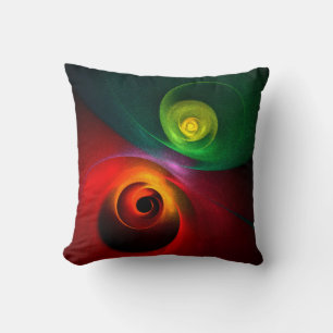 Red Green Yin Yang Modern Abstract Art Pattern #20 Throw Pillow
