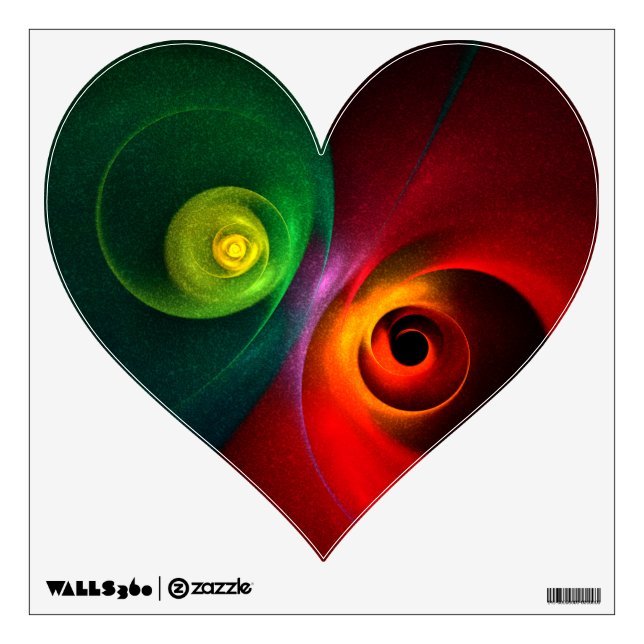 Red Green Yin Yang Modern Abstract Art Pattern #20 Wall Decal (Front)