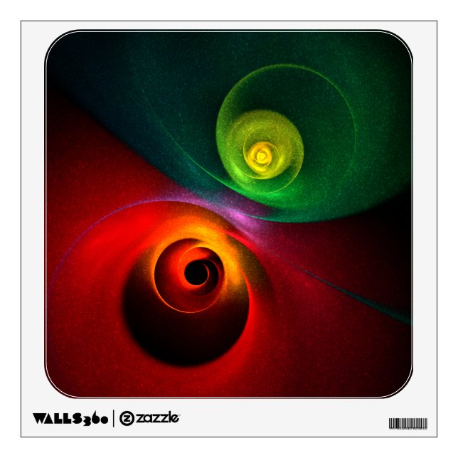 Red Green Yin Yang Modern Abstract Art Pattern #20 Wall Decal (Front)