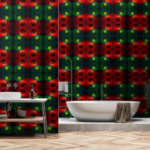 Red Green Yin Yang Modern Abstract Art Pattern #20 Wallpaper
