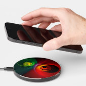 Red Green Yin Yang Modern Abstract Art Pattern #20 Wireless Charger (Hand)